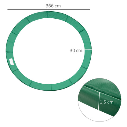 HOMCOM Trampolin Randabdeckung Ø366cm cm breit, Reißfest UV-resistent Federabdeckung, Wasserabweisend, Trampolinzubehör Randschutz Sicherheitsnetz Ersatzteile für Gartentrampoline, Grün