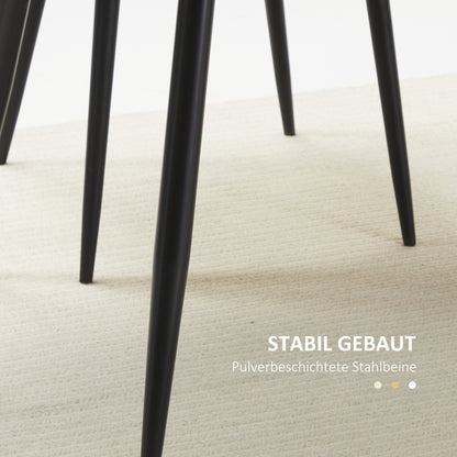 HOMCOM Esstisch im Skandi-Design, Küchentisch, für 4 Personen, Holzoptik, 140 cm x 80 cm x 76 cm, Natur + Schwarz