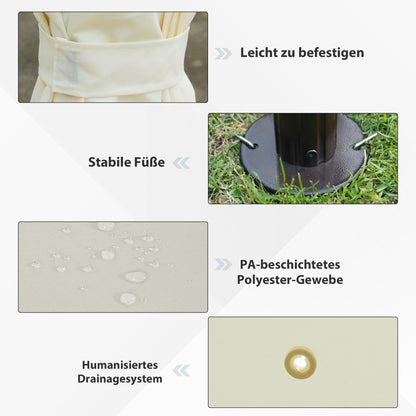 Outsunny Luxus Pavillon Gartenpavillon Partyzelt Festzelt Gartenzelt Pagode 3x4 m Creme