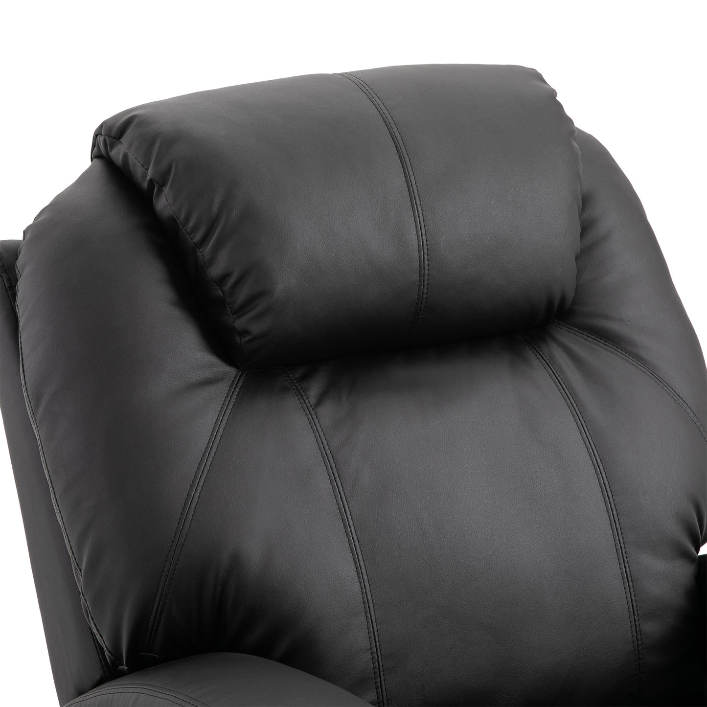 HOMCOM Fernsehsessel Elektrisch Relaxsessel mit Liegefunktion Aufstehhilfe Massage Massagesessel mit verstellbar Rückenlehne Seitentasche Getränkehalter TV Sessel bis 160kg für Wohnzimmer Schwarz