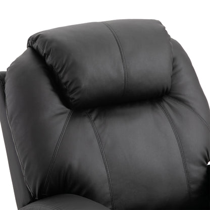 HOMCOM Fernsehsessel Elektrisch Relaxsessel mit Liegefunktion Aufstehhilfe Massage Massagesessel mit verstellbar Rückenlehne Seitentasche Getränkehalter TV Sessel bis 160kg für Wohnzimmer Schwarz