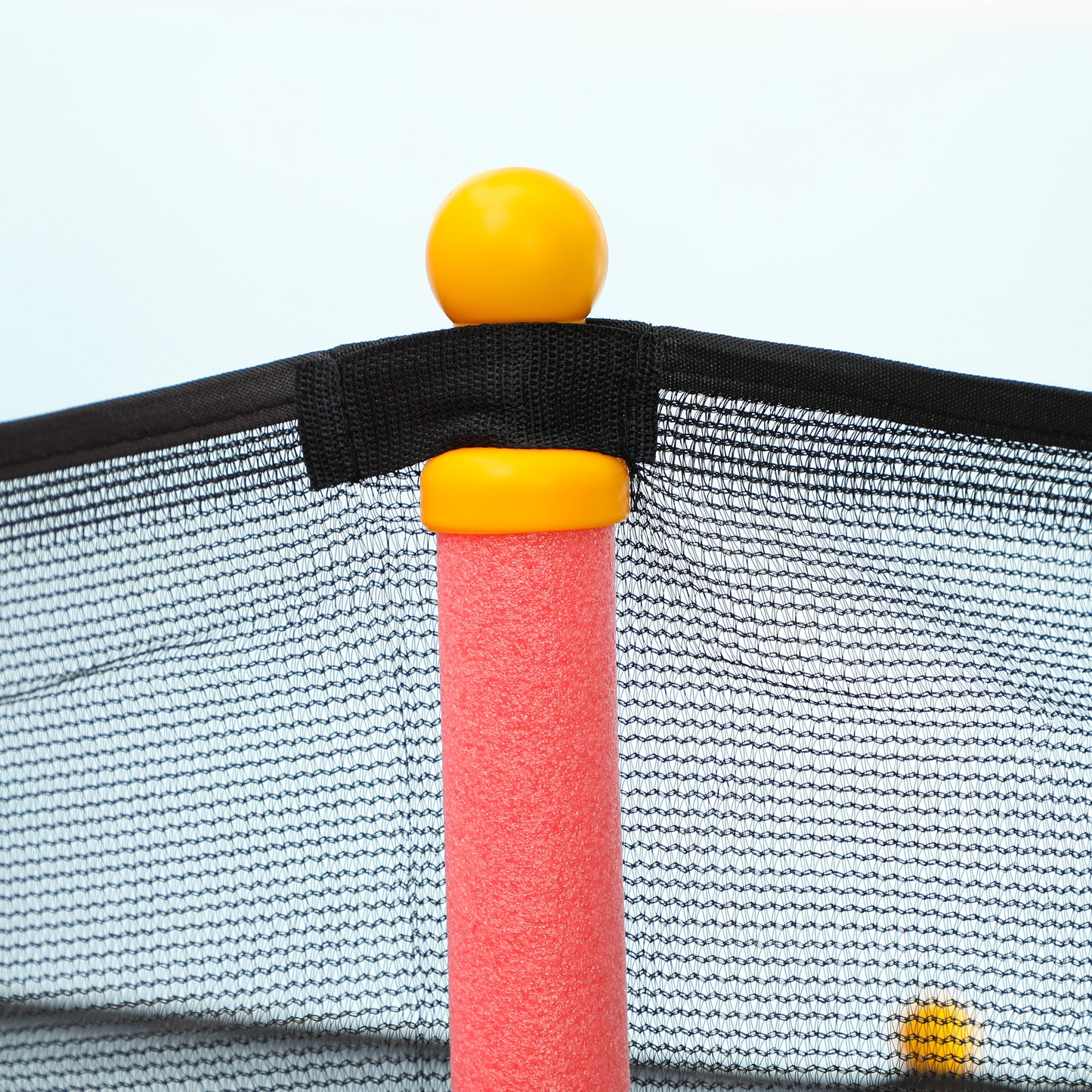 HOMCOM Trampolin für Kinder, Ø163,5 cm, mit Sicherheitsnetz, gepolstert, Stahl, belastbar bis 50 kg, Schwarz & Rot