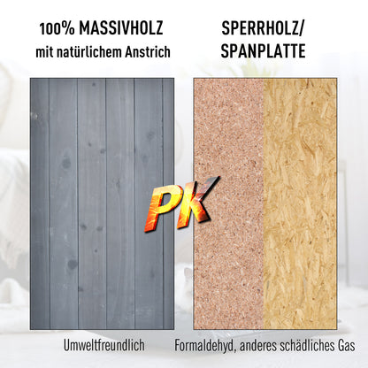 PawHut Katzenhaus für Katzenbett oder Katzentoilette, Katzenschrank, Katzenklo Indoor, Tannenholz, Asphaltdach, Grau, 59 x 55 x 109 cm