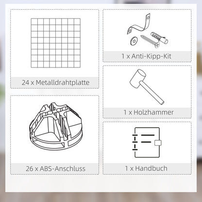 HOMCOM Metallwürfel-Regal, Anpassbarer Würfelschrank für Kleidung, Bücher, Spielzeug, flexibel, 109L x 37B x 109H cm, Schwarz