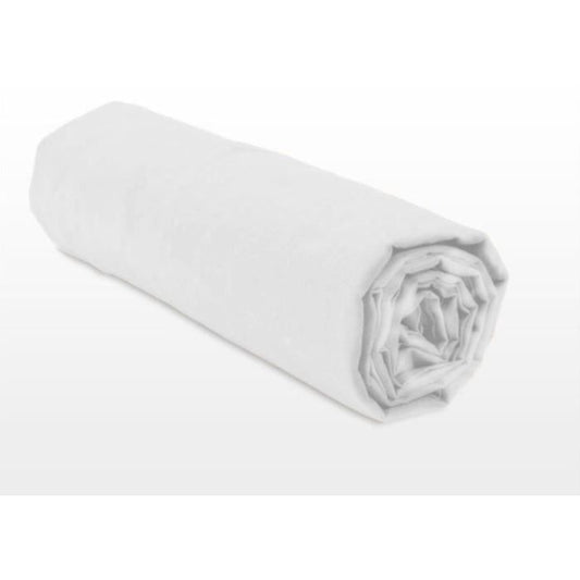 Fitted sheet - HOME LINGE PASSION - HP71772 - 180 x 200 cm + 30 cm bonnet - Microfiber - 82 g - White