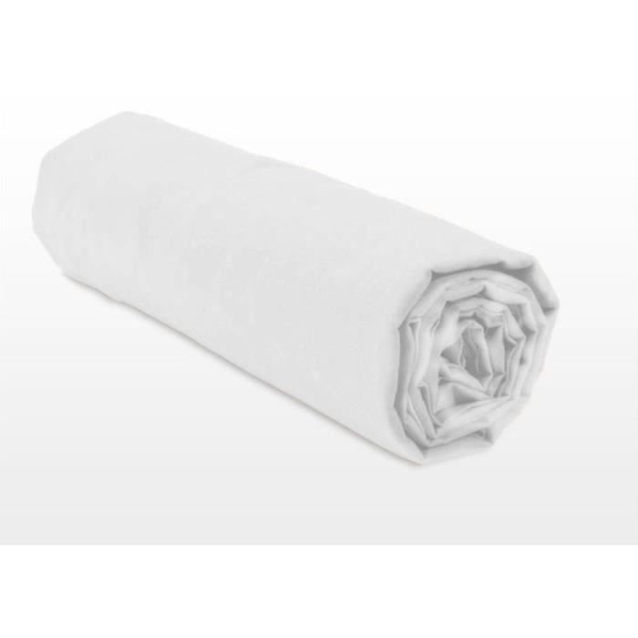 Fitted sheet - HOME LINGE PASSION - HP71772 - 180 x 200 cm + 30 cm bonnet - Microfiber - 82 g - White