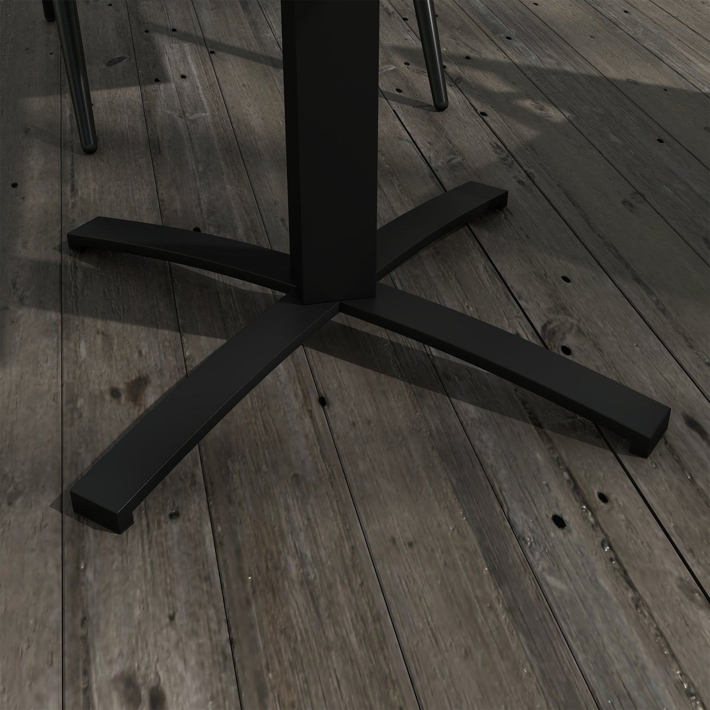 Outsunny Terrassentisch, für 4 Personen, Holzoptik, Aluminiumrahmen, 70 x 70 x 76 cm, Grau