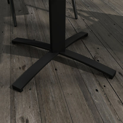 Outsunny Terrassentisch, für 4 Personen, Holzoptik, Aluminiumrahmen, 70 x 70 x 76 cm, Grau