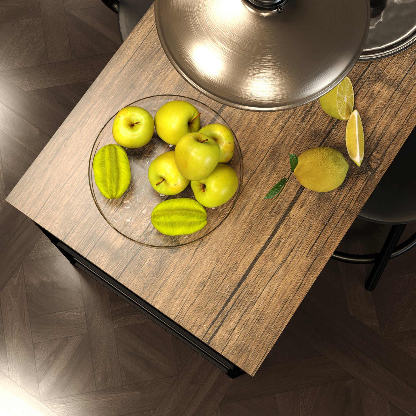 HOMCOM 3-teiliges Ess-Set mit Bartisch und 2 Stühlen, Kleines Küchenset mit seitlichen Regalen, MDF, Metall, Schwarz