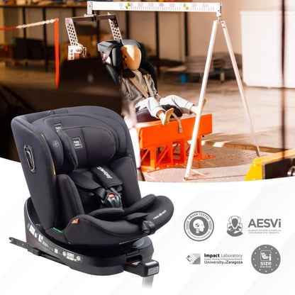 Car seat - BABYAUTO - AITANA GREY ANTHRACITE - From birth to 12 years - 0-36 kg - I-Size - ISOFIX - 360° swivel - ECE R129