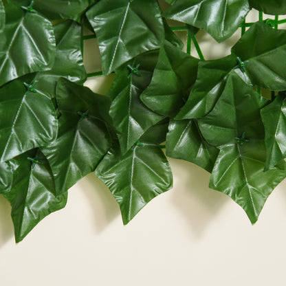 Outsunny Künstlicher Hecken Sichtschutz, UV Geschützt Sichtschutz, Grün Balkon Sichtschutz, Zaun Sichtschutzgitter mit Blättern, Hecken Zaun, WandKünstliche 300 x 100 cm für Garten Hochzeit