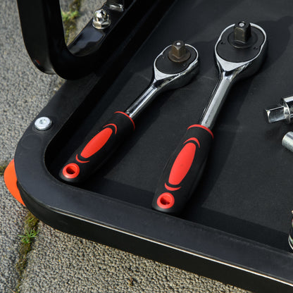 HOMCOM Werkstatthocker, robust & komfortabel, 38x35x37cm, Rot/Schwarz