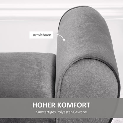 HOMCOM Polsterbank mit Stauraum und Armlehnen, Truhenbank für Flur, Schlafzimmer, Wohnzimmer, 118 x 42 x 66 cm, Dunkelgrau