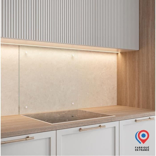Splashback - Cooker hood backsplash - AURYS - Glass - Transparent - 600*450 - 6 mm - 4 holes