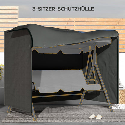 Outsunny Abdeckung für Gartenschaukel, Schutzhülle für Hollywoodschaukel, Abdeckhaube, wasserfest, 205 x 124 x 164 cm, Dunkelgrau