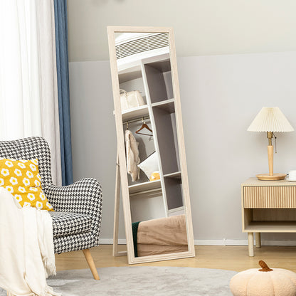 HOMCOM 160 x 50 cm Ganzkörperspiegel, vielseitig verwendbar, rechteckiges Design mit Rahmen, Weiß
