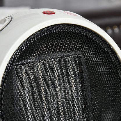 HOMCOM Heizlüfter Heizgerät Elektroheizer Heizer Heizung Wärme 900W/1500W Kunststoff Weiß+Schwarz 22 x 18,5 x 21 cm