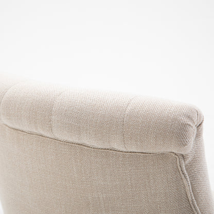 HOMCOM Weicher Polstersessel mit Rückenkissen, zum Lesen und Ausruhen, Stoffbezug in Leinenoptik, 52,5 x 69 x 77 cm, Cremeweiß