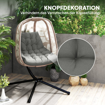 Outsunny Sitzkissen, Außensitzkissen für Hängekorb und Schaukelstühle, Outdoor-Polsterkissen, Grau