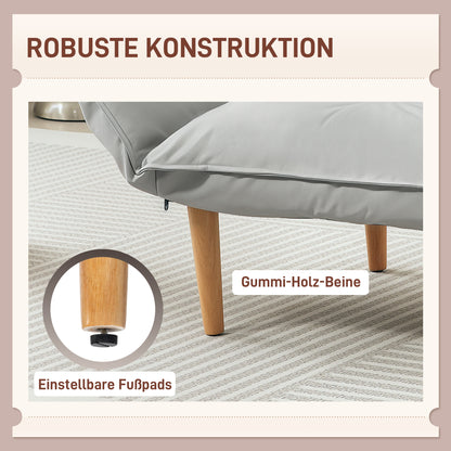 HOMCOM 2-in-1 Verstellbarer Loungesessel, Bodensessel mit Kissen, Polstersessel, für Wohnzimmer, Schlafzimmer, Hellgrau
