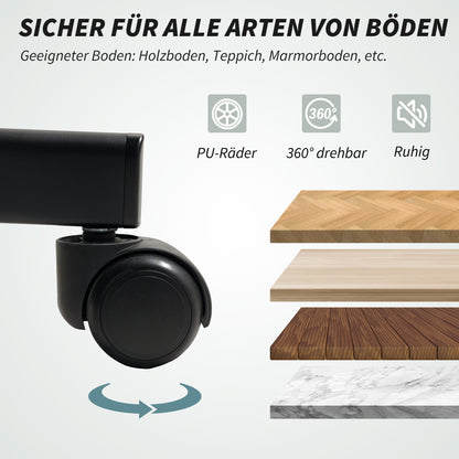 HOMCOM Bürostuhl mit Massagefunktion, höhenverstellbarer Schreibtischstuhl mit neigbarer Rückenlehne, gepolstert, rollbar, Grau