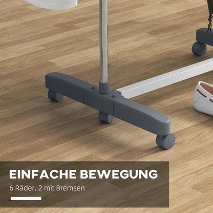 HOMCOM Wäschenständer Wäschetrockner 5 Ebenen, klappbar, One-Klick-System, 142 cm x 55 cm x1 72 cm, Grau + Silber