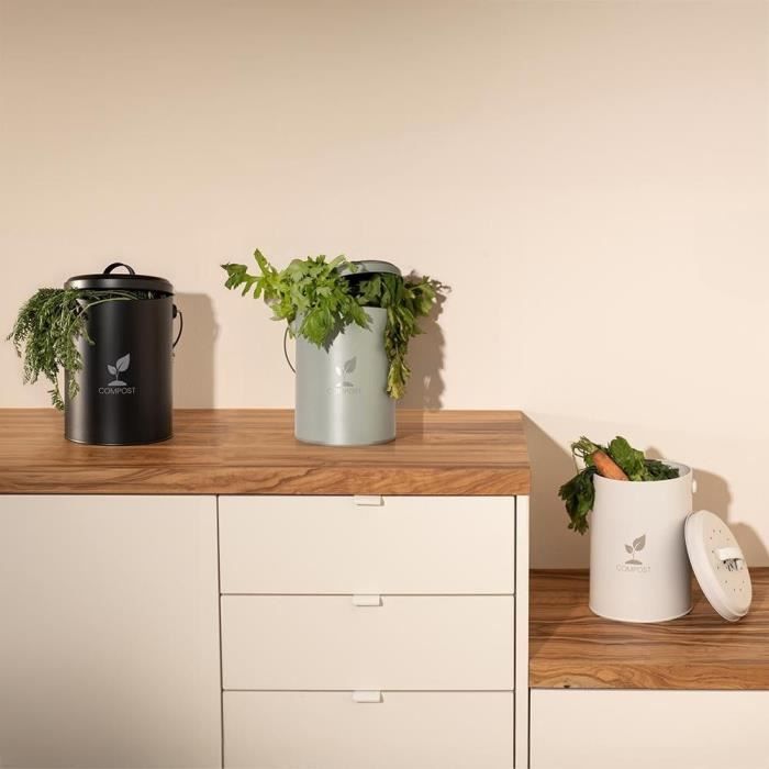 Livoo Kitchen compost bucket 6l green - MES154V