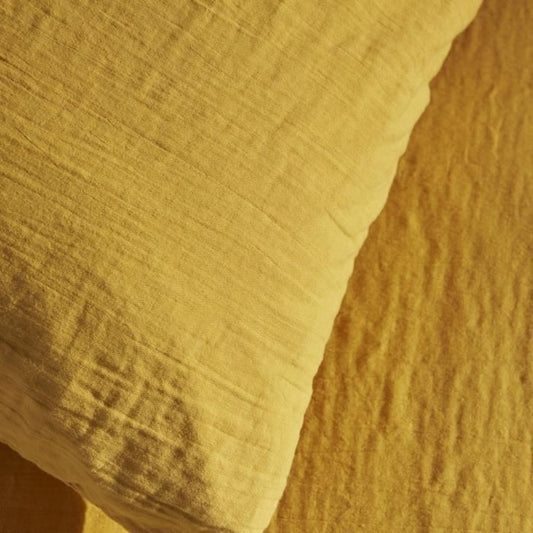 Bedding set - TODAY - 123333 - 1 person - 140x200 cm - Plain cotton gauze - Ochre
