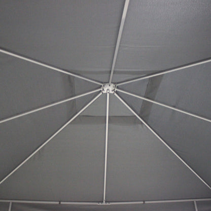 Outsunny Gartenpavillon 2,95 x 2,95 m Pavillon Gartenzelt Festzelt Partyzelt Stahl Polyester Grau