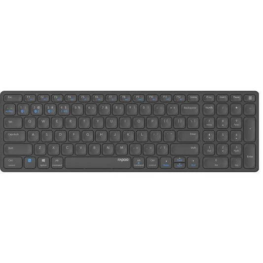 Keyboard and mouse set - RAPOO - 9700M - Wireless - AZERTY - Ultra-slim - Black