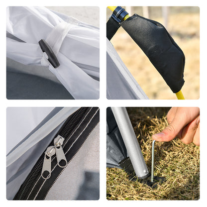 Outsunny Pop Up Kuppelzelt für 4 Personen leicht, stabil wasserdicht UV 50+ mit Haken Tür Fenster, Bodenplane