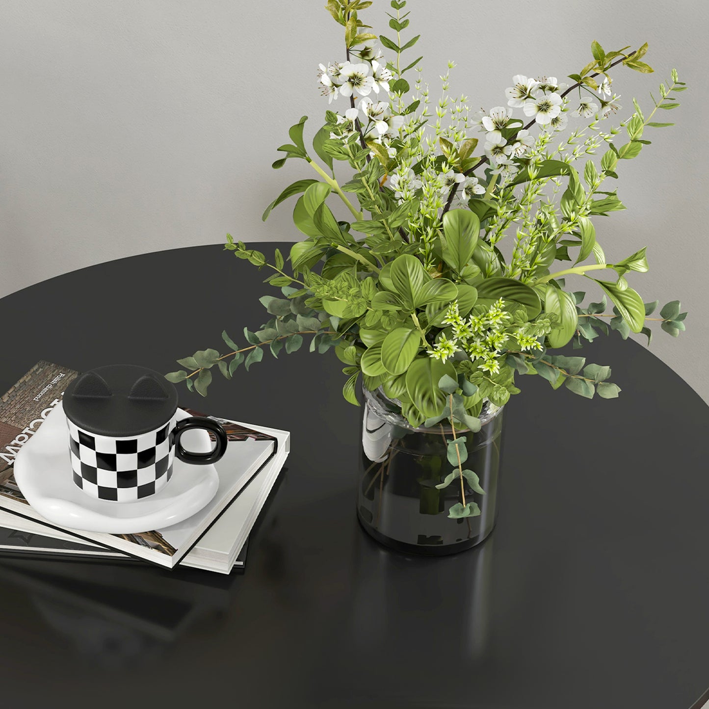 HOMCOM Esstisch Küchentisch Runder Tisch, Modernes Design, 78 cm x 78 cm x 75 cm, Schwarz