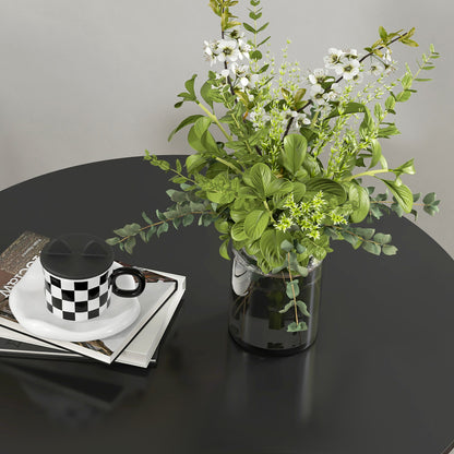 HOMCOM Esstisch Küchentisch Runder Tisch, Modernes Design, 78 cm x 78 cm x 75 cm, Schwarz