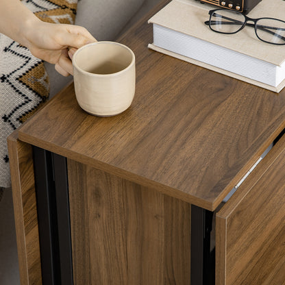 HOMCOM Mobiler Klapptisch Klapptisch, 2 klappbare Flächen, 130 cm x 80 cm x 74 cm, Braun