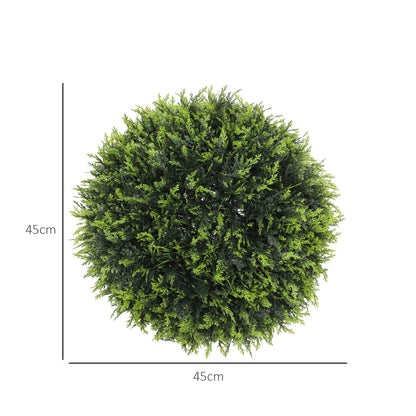 HOMCOM Künstliche Pflanzen im 2er-Set, UV-beständige dekorative Pflanzen, Deko-Pflanzen, Indoor, Outdoor, 45 cm, Grün