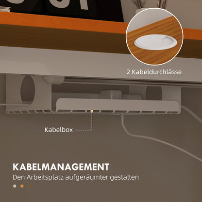 Vinsetto Stehschreibtisch, höhenverstellbar, 120x60x72-116cm, Natur/Weiß