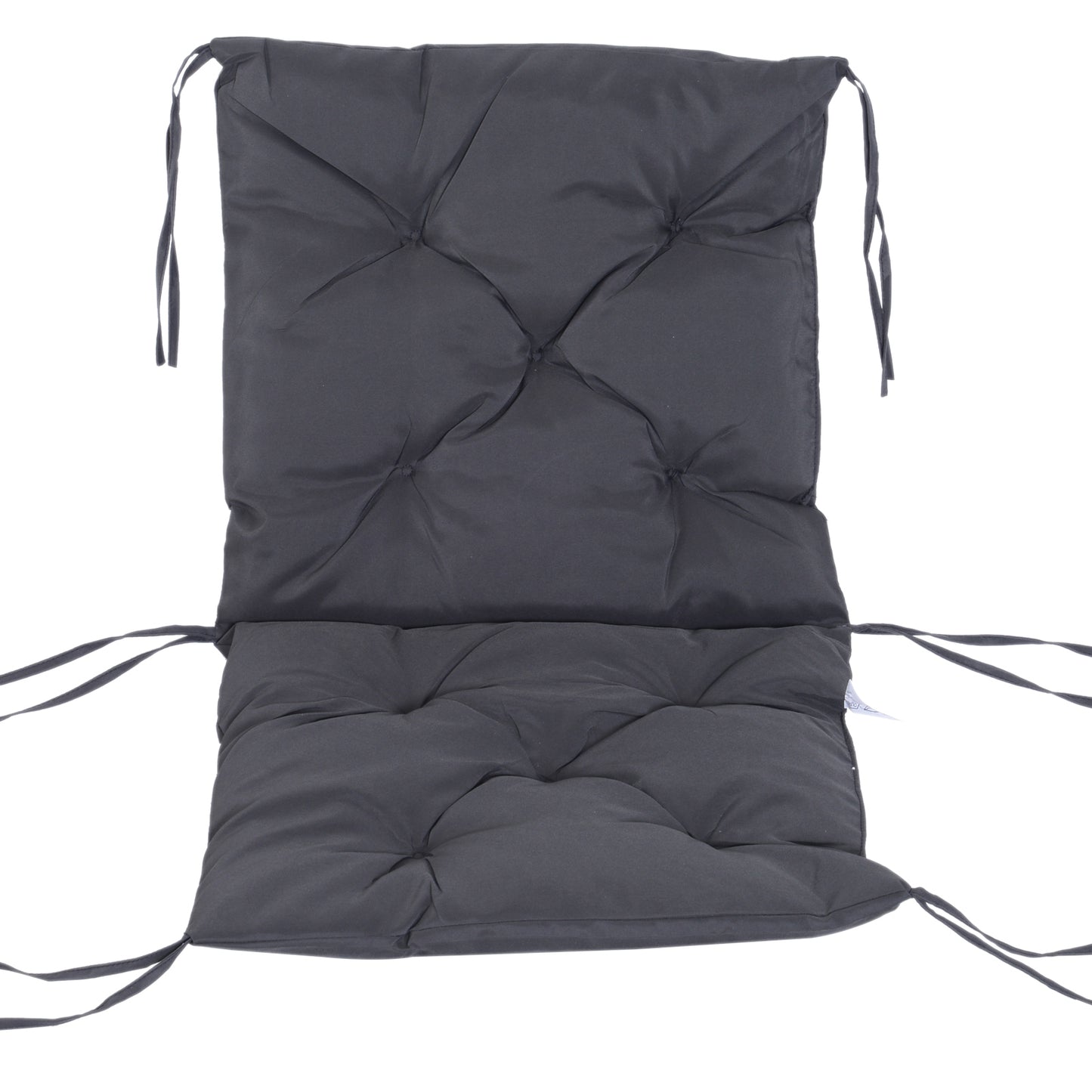 Outsunny 2er-Set Sitzkissen, 98cm x 50cm x 8cm Stuhlkissen mit Bänder, Polsterauflage, waschbar/Ergonomische Sitzpolster für Haus, Garten, Sofa, Grau