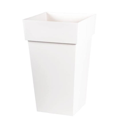EDA Tuscany high square flower pot - 39 x 39 x H 65 cm - 62 L - White
