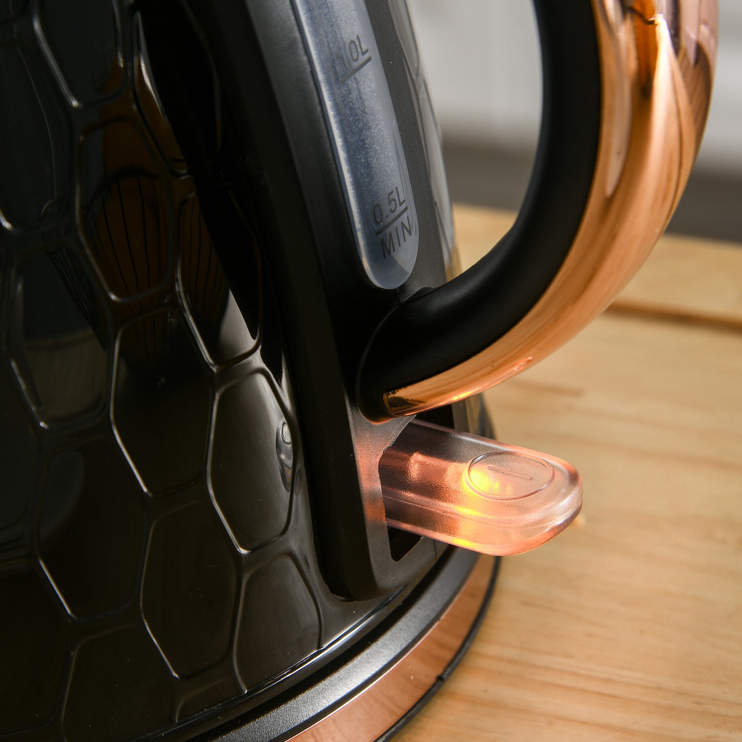 HOMCOM Wasserkocher, 2200W, Sichtfenster, Filter, Schnellkocher, Schwarz