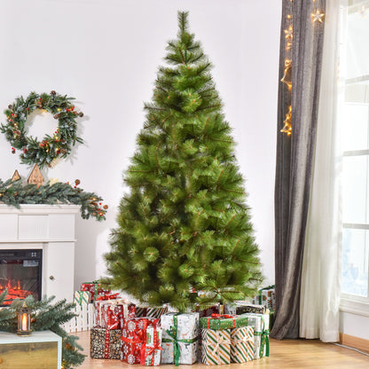 HOMCOM Künstlicher Weihnachtsbaum 210 cm künstlich Tannenbaum mit 505 Spitzen Christbaum Weihnachtsdeko inkl. Metallständer für drinnen