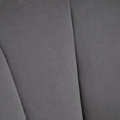 HOMCOM Sessel Wohnzimmer Loungesessel in Muschelform Relaxsessel mit Holzbeine, Polstersessel Lesesessel mit Samtoptik, Polsterstuhl für Schlafzimmer Dunkelgrau