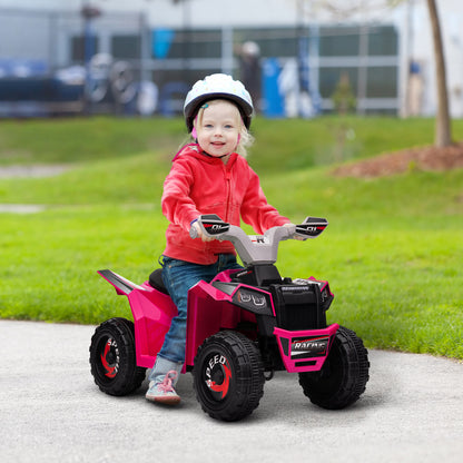 HOMCOM Elektro-Kinderquad, 2,5 km/h, Vorwärts- & Rückwärtsgang, für 18-36 Monate, Rosa