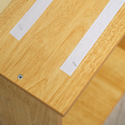 PawHut Haustiertreppe, für Hunde/Katzen, 4-stufig, Kurzplüsch, bis 30 kg, 40 x 59 x 54,2 cm, Natur