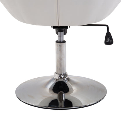 HOMCOM Sessel Wohnzimmer Loungesessel Relaxsessel mit Stahlbasis Lesesessel aus Kunstleder, Polstersessel für Schlafzimmer Weiß