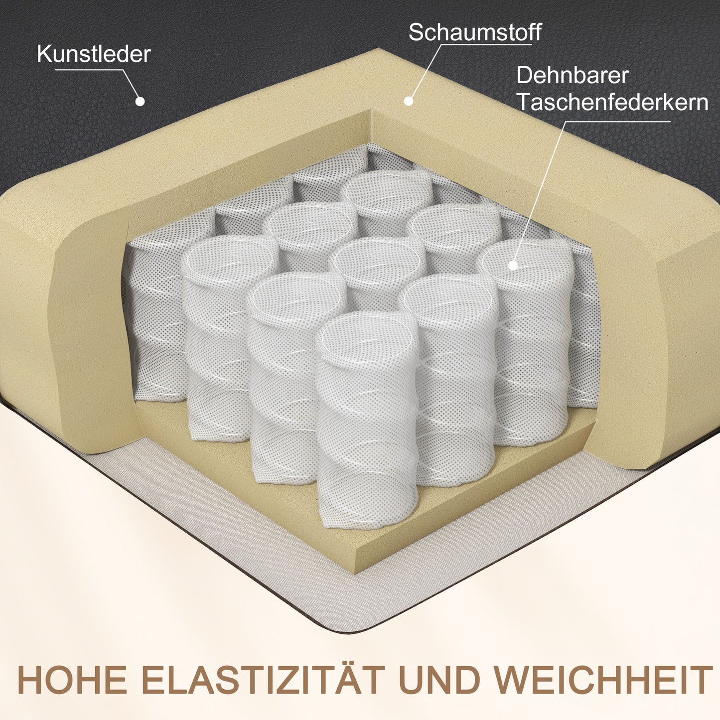 HOMCOM Massagesessel, Wärme- & Liegefunktion, Kunstleder, bis 150kg, 97x92x104cm, Schwarz