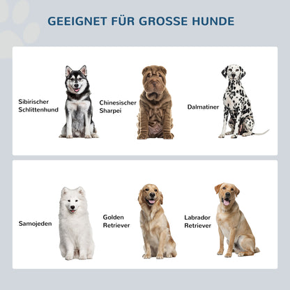 PawHut Hunde Futterstation, 2 Näpfe aus Edelstahl, Schrankfach 44L Kapazität, Magnettüren, vit, 60x30x35,5 cm