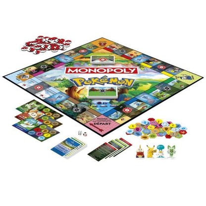 Pokémon Monopoly, board game, 2 to 4 players, games for children and Pokémon fans, approx. 45 minutes, ages 8 and up