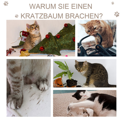 PawHut Kratzbaum 72 cm Katzenturm mit Plüschballen, Sisalstämme, Plattform, Kratzbrett mehrstöckiger Katzenkratzbaum, Kletterbaum, für mittelgroße Katzen, Grau