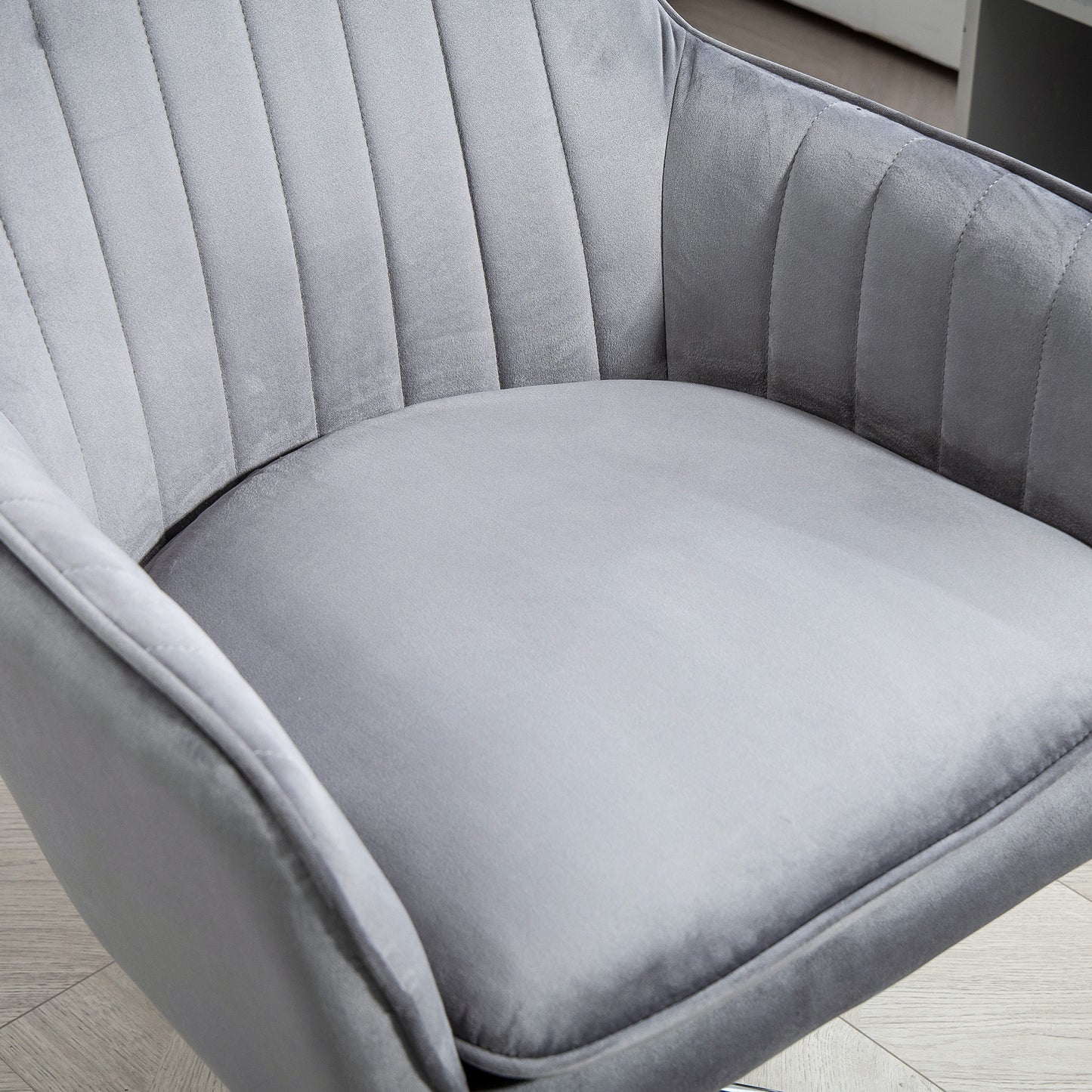 HOMCOM Schreibtischstuhl Höhenverstellbarer Bürostuhl Drehbar Homeoffice Stuhl mit Rücken- und Armlehne Grau