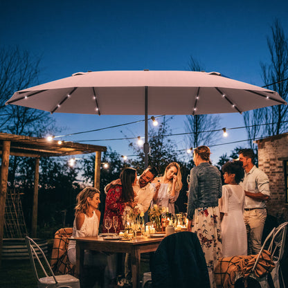 Outsunny Sonnenschirm Oval Khaki 440 x 260 cm